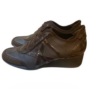 DKNY Dark Brown Wedge Sneaker